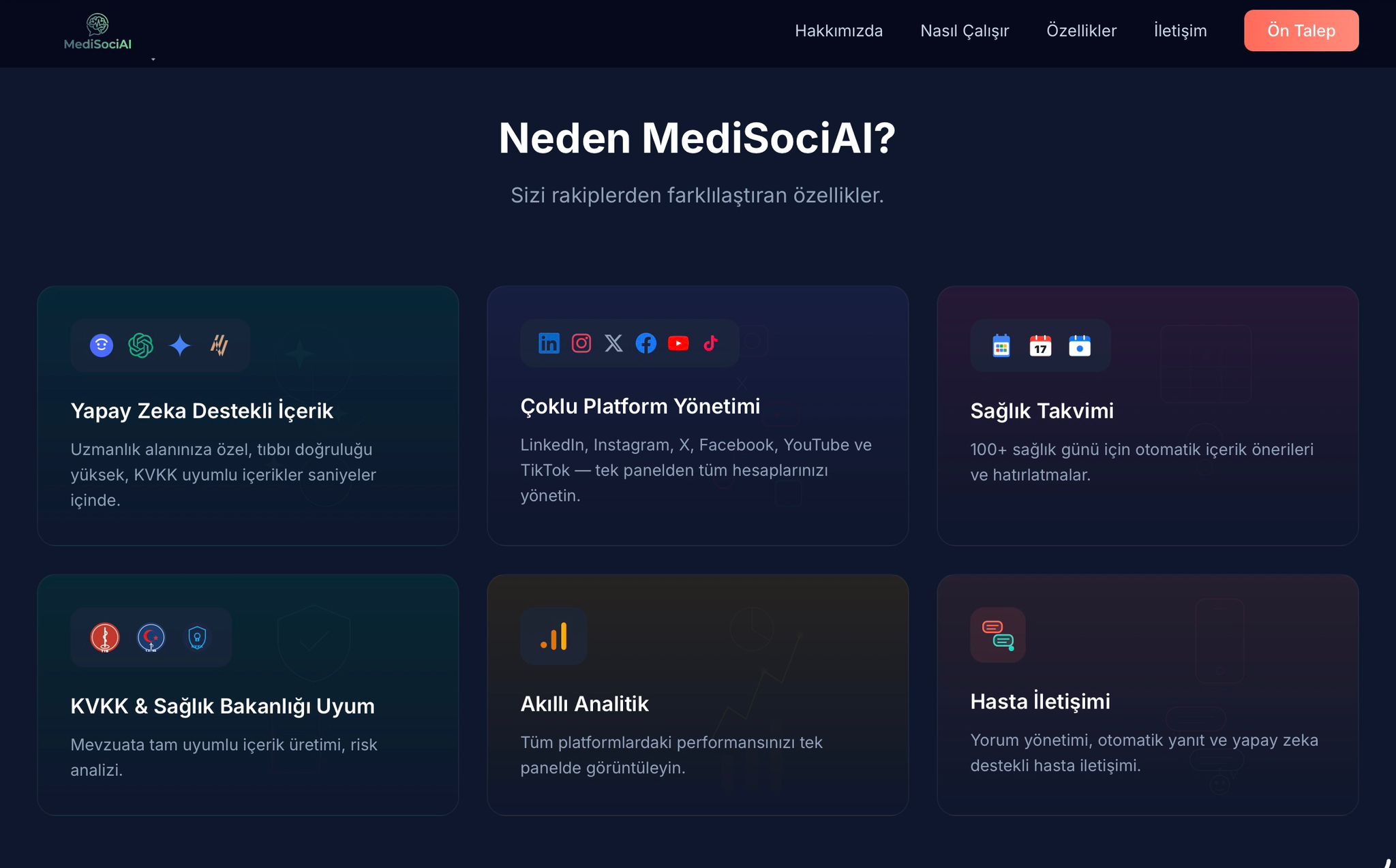 MediSociAI Özellikler